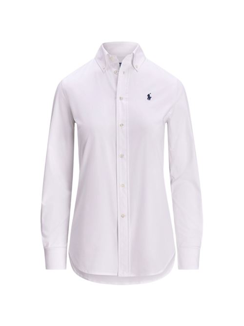 camicia donna manica lunga cotone stretch bianco POLO RALPH LAUREN | 211891376001